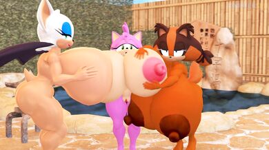 'Ebony Goddess with Monstrous Melons Makes Love to Two Strong Men'