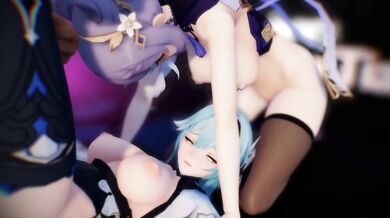 'Mom and Daughter Go All Out in Steamy Threesome with a Stallion, Ending in an Orgasmic Cumshot!'