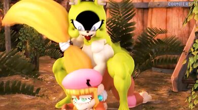 Rewritten: "Sexual Heatwaves: Surge and Dixie's Steamy Three-Way"