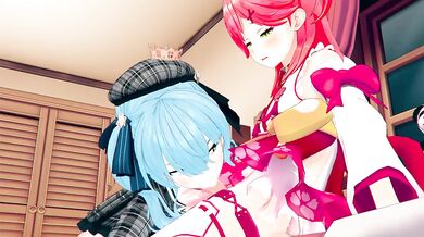 "Hentai Holo Live Action with Sakura Miko and Suisei Hoshimachi"