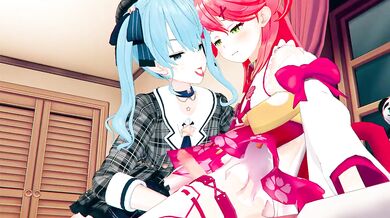 "Hentai Holo Live Action with Sakura Miko and Suisei Hoshimachi"