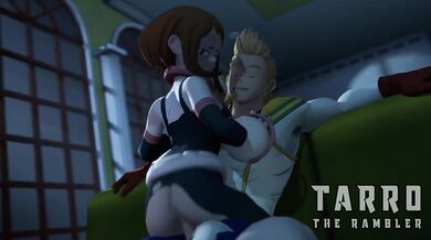 'Two-Way Lesbian Love Making on the Wrestling Mat Between Ochako and Uraraka Ends with Mirio's Cum Shot All Over Their Faces'