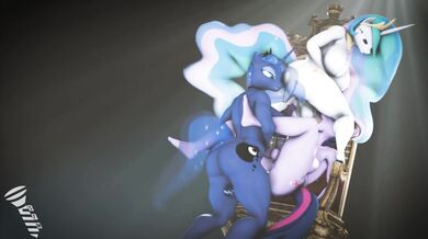 Watch these hot ponies and their futa guests have a wild party in this hentai porn video!