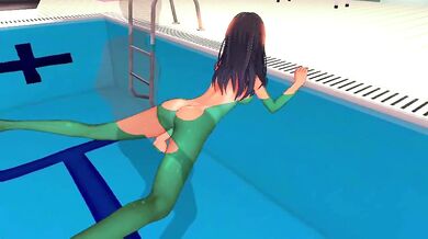 'Moments before she climaxes, Nagatoro realizes she wants to drain you by the pool.'
