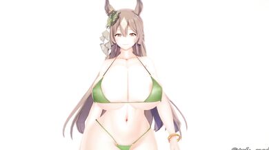 Watch as the sexy girl with large breasts and shiny diamonds on her nipples gets fucked by a muscular man in this hot hentai porn video.