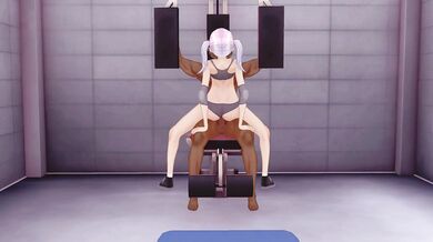 "Masturbating in the gym while lifting weights - Noelle's workout routine"
