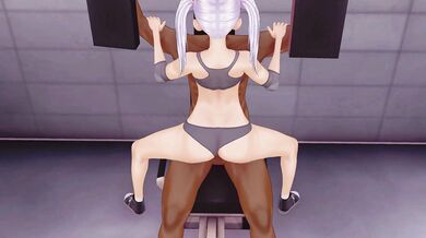 "Masturbating in the gym while lifting weights - Noelle's workout routine"