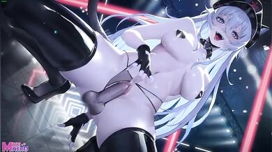 "Sexy Neko Miss Gets Fucked in a Hentai Video Store"