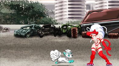 'Felicia's multiple orgasms while fucking a helpless Vulpix in her voluptuous body'.