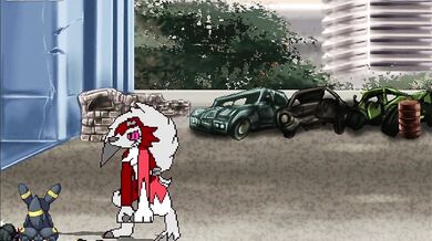 'Lycanroc and Umbreon tying Angel's ass multiple times in a rough anal scene'
