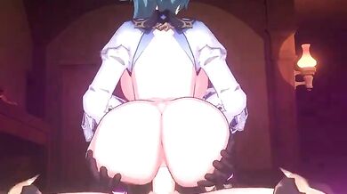 "Eula bouncing her booty to the rhythm of ecstasy in 3D."