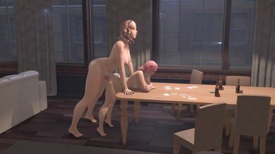 'Jessica Rabbit plays strip poker in a hotel room '