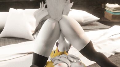 "Futanari lover's passionate face-fucking of the Digital Monster Renamon"
