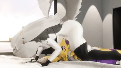 "Futanari lover's passionate face-fucking of the Digital Monster Renamon"