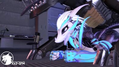 'Busty redhead gets pleasured with toys in her bedroom while watching Hentai anime on her digital screen'