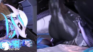 'Busty redhead gets pleasured with toys in her bedroom while watching Hentai anime on her digital screen'