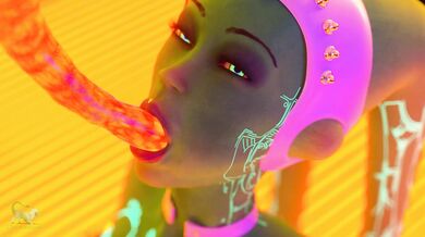 The slutty Star Wars fan lovingly embraces the tentacle monster that has been lusting after her for years.