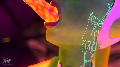 The slutty Star Wars fan lovingly embraces the tentacle monster that has been lusting after her for years.