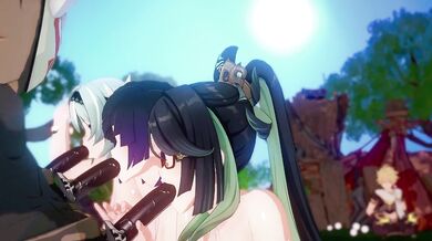 'Eulah and her friends, Yelan and Xianyun, got gangbanged by HiliChurl'