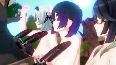 'Eulah and her friends, Yelan and Xianyun, got gangbanged by HiliChurl'