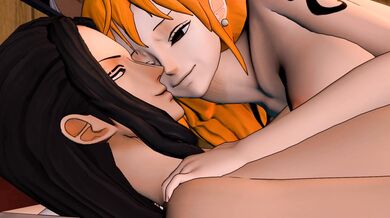 "Jetski Futa Nami Fucking Robin in the Sea with Giant Cock | French-Sub"