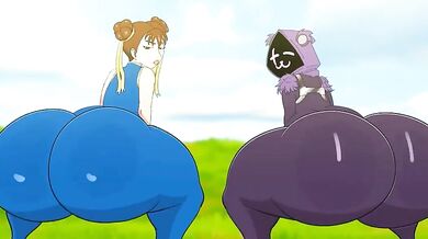 "Ass-Tron: Chun Li and Raven - Team Leader's Fierce Threesome"