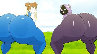 "Ass-Tron: Chun Li and Raven - Team Leader's Fierce Threesome"