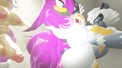 "Watch Amy, Wave and Tangle play with their vibrators in this hot lesbian threesome!"