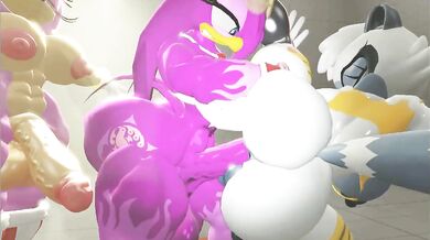 "Watch Amy, Wave and Tangle play with their vibrators in this hot lesbian threesome!"