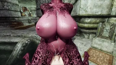 'Rampant Reptilian Romp: A Dragon-Woman's Lustful Libations with a Scaly Suitor'