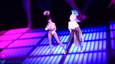 "Sexy Moments with Asuna and Karin: The Love 'n' Lust of MMD Models!"