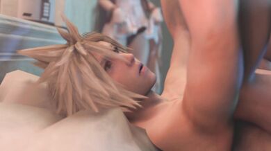 "Mako Reactor Maidens: Tifa and Aerith Enforce Their Dominance over Cloud with a Helping Hand from Mister Rogers."