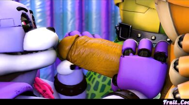 'Horny Bonnie explores Freddy's musky cock with her nose'