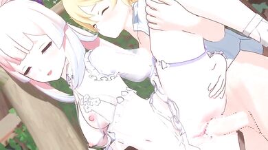 Matured teenage girl, Yuluer, takes on an Asian man from Xinhaitown in a hot and steamy three-way with her friend, 240428.