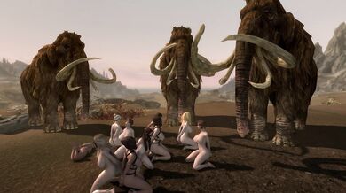 Rewritten as: "The Mega-Appetites of the Mighty Mammoths (vore)"