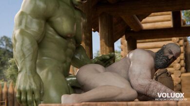 'The Mighty Kratos and His Orc Companion: A Rough Sexual Encounter in the Forest [1]'