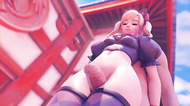 Rewritten as: "Hentai Porn - D.Va's Thigh Job"
