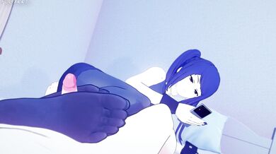 'Creamy Feet, Sweet Satisfaction - A Hentai Adventure with a Blue-Haired Goddess'