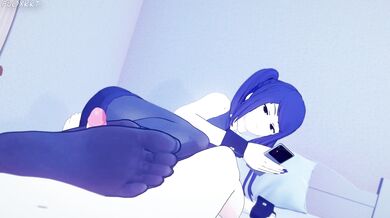 'Creamy Feet, Sweet Satisfaction - A Hentai Adventure with a Blue-Haired Goddess'