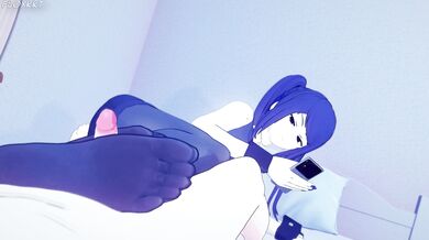 'Creamy Feet, Sweet Satisfaction - A Hentai Adventure with a Blue-Haired Goddess'