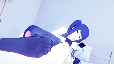 'Creamy Feet, Sweet Satisfaction - A Hentai Adventure with a Blue-Haired Goddess'