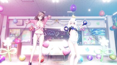 "MILF Lulu and Lize Helesta Suzuhara Dancehall Strip Tease Scene from Porn Movie"