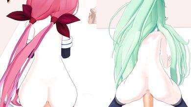 Sexy Yamanashi and Kagawa twin sisters having rough sex in the forest