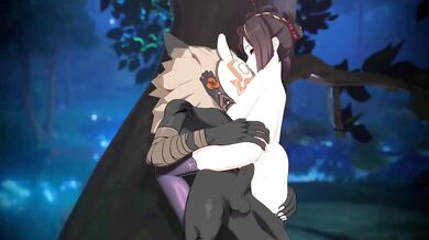 'Chio-ri's naked legs up in the air, calling for a conjuring spell!'