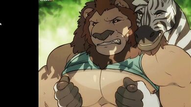 "A Furry Master and his Pet Yiffing in Leather Gear"