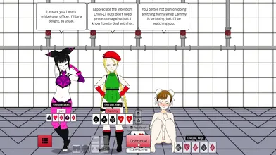 Rewritten as: "Strip Poker Night at the Inventory: Juri Main Char Here"