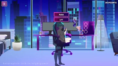 The Naked Nightgamer in Full Action