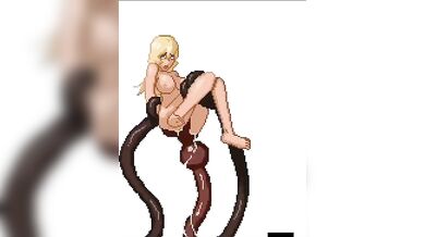'Beautiful babe gets ravished by giant monster cocks and becomes pregnant with their demon seed!'