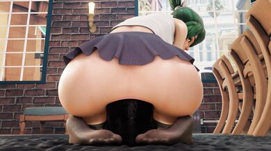 The naughty horse cock sits on a skirted ass!