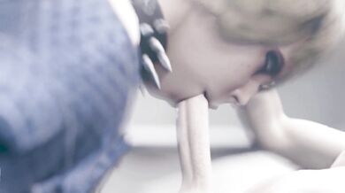 'Mistress Misty takes a passionate and deep throated blowjob from her submissive slave (disboidudelz)'